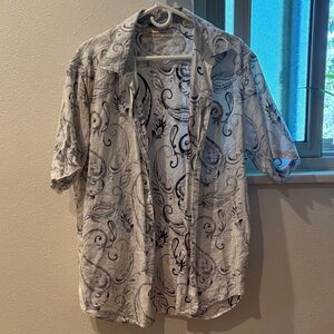 Tommy Bahama Gray Paisley Shirt Jacket